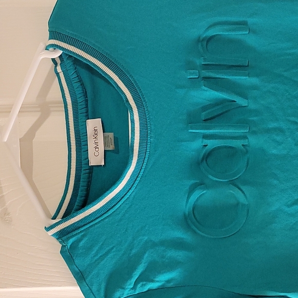 Calvin klein womens dress short sleeve blue and white detailing size small - Picture 7 of 7